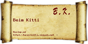 Beim Kitti névjegykártya